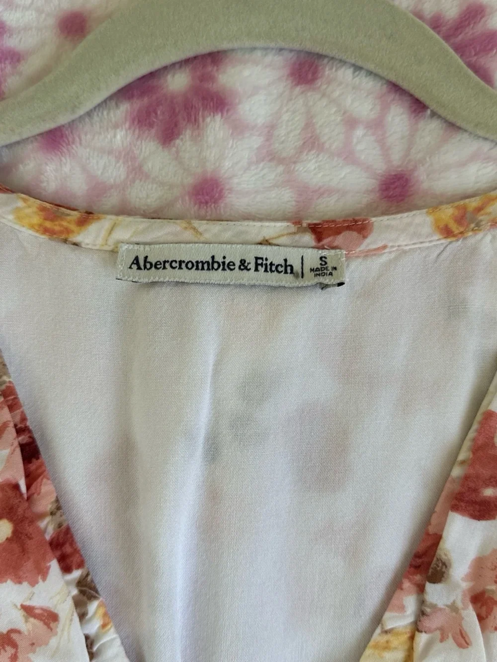 Floral Smocked Waist Women's Top - White Floral